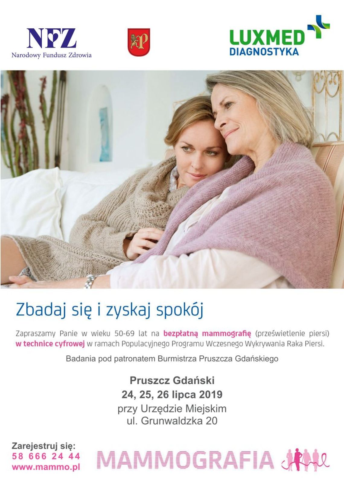 Bezpłatne badania mammograficzne w Pruszczu Gdańskim