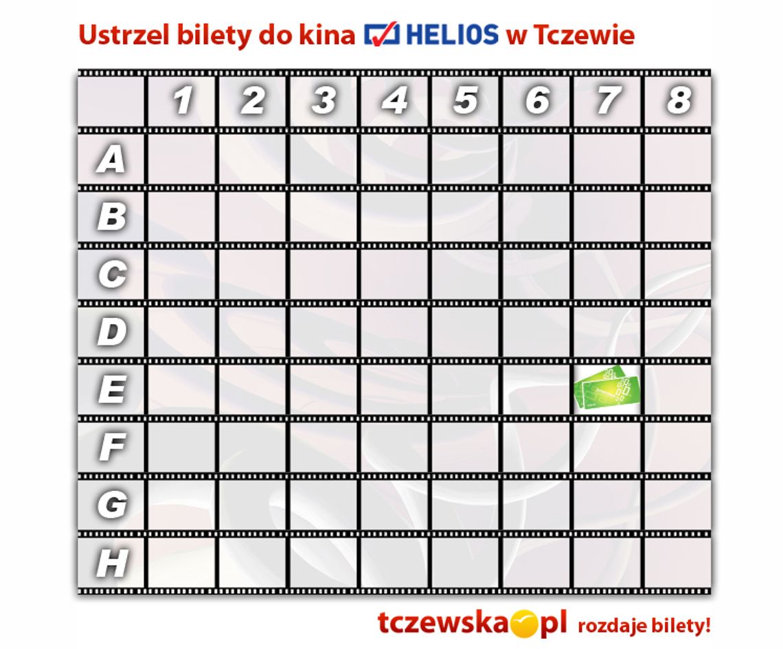 Bilety do kina Helios ustrzelone