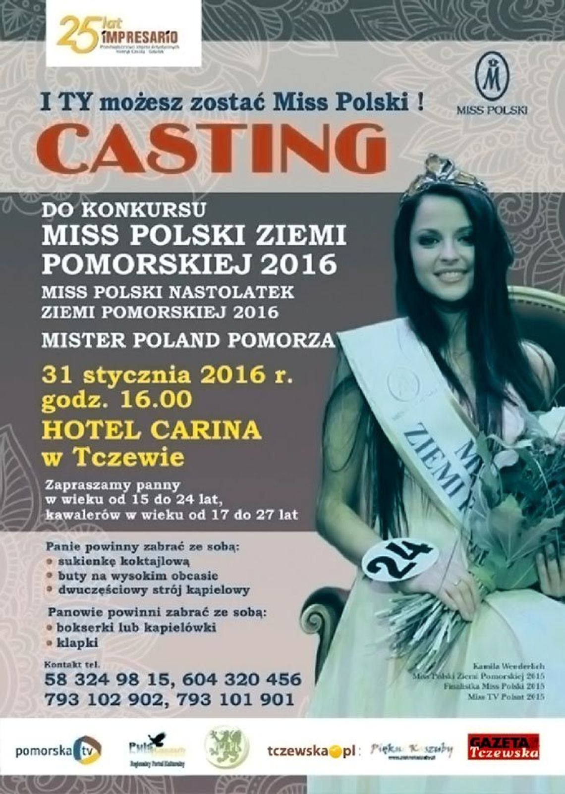 Casting do konkursu Miss Polski Ziemi Pomorskiej 2016