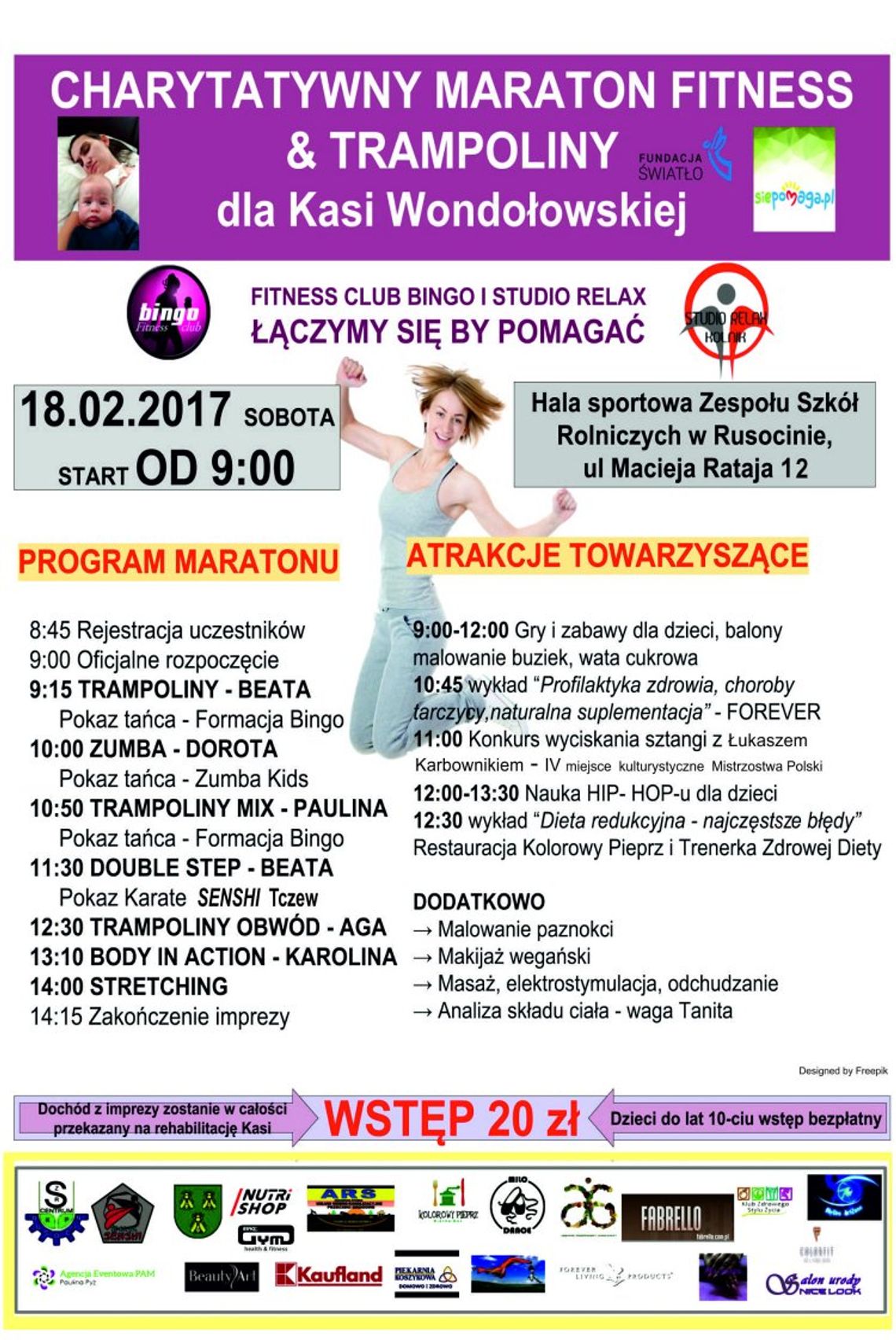 Charytatywny Maraton Fitness dla Kasi Wondołowskiej