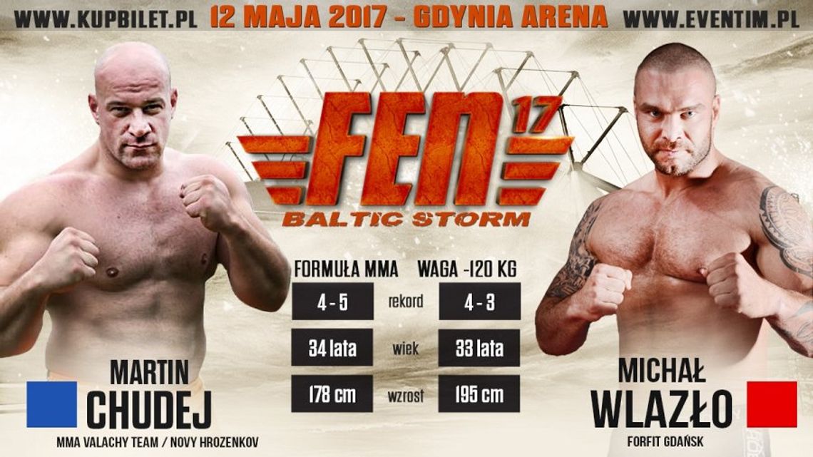 Chudej rywalem Wlazło na gali FEN 17 w Gdyni