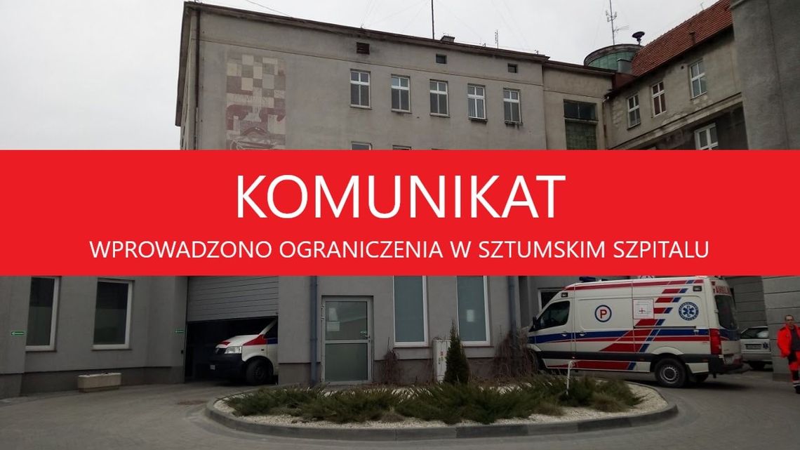 Część oddziałów Szpitala Polskiego w Sztumie wstrzymała przyjmowanie pacjentów
