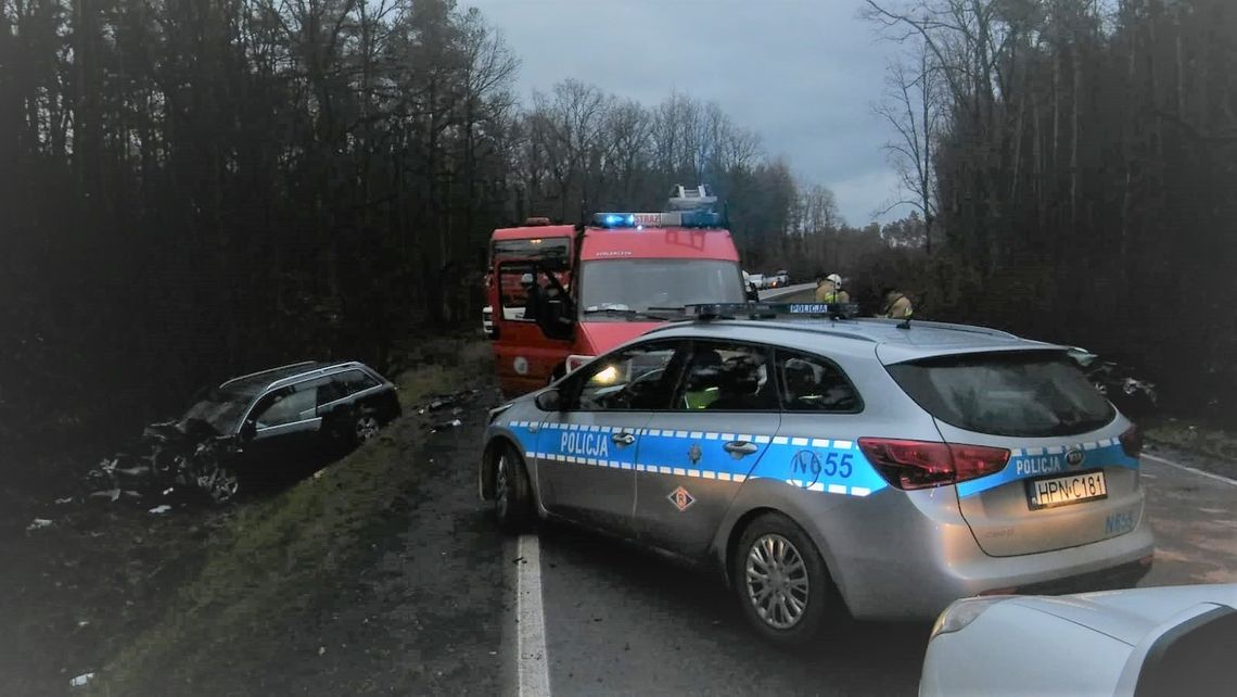 Cztery osoby ranne w wypadku na drodze krajowej K55