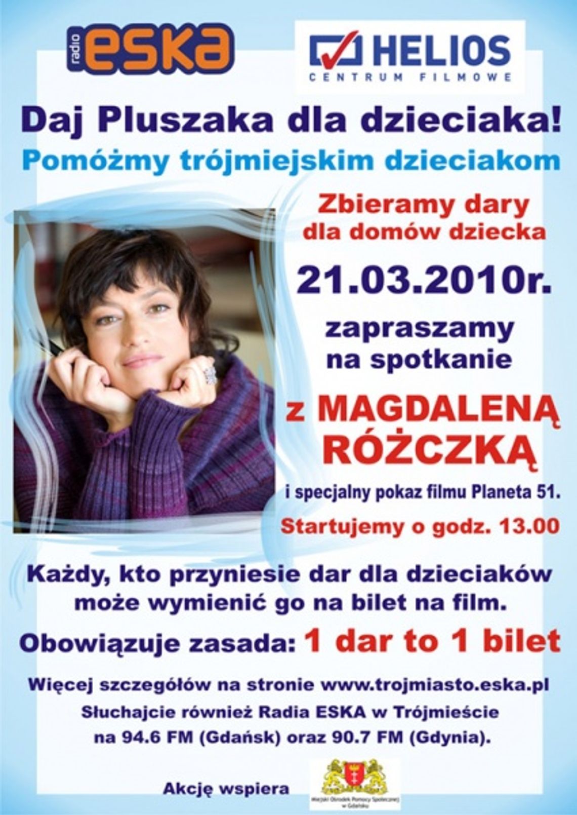 „Daj Pluszaka Dla Dzieciaka”. Magdalena Różczka w Gdańsku „Daj Pluszaka Dla Dzieciaka”. Magdalena Różczka w Gdańsku