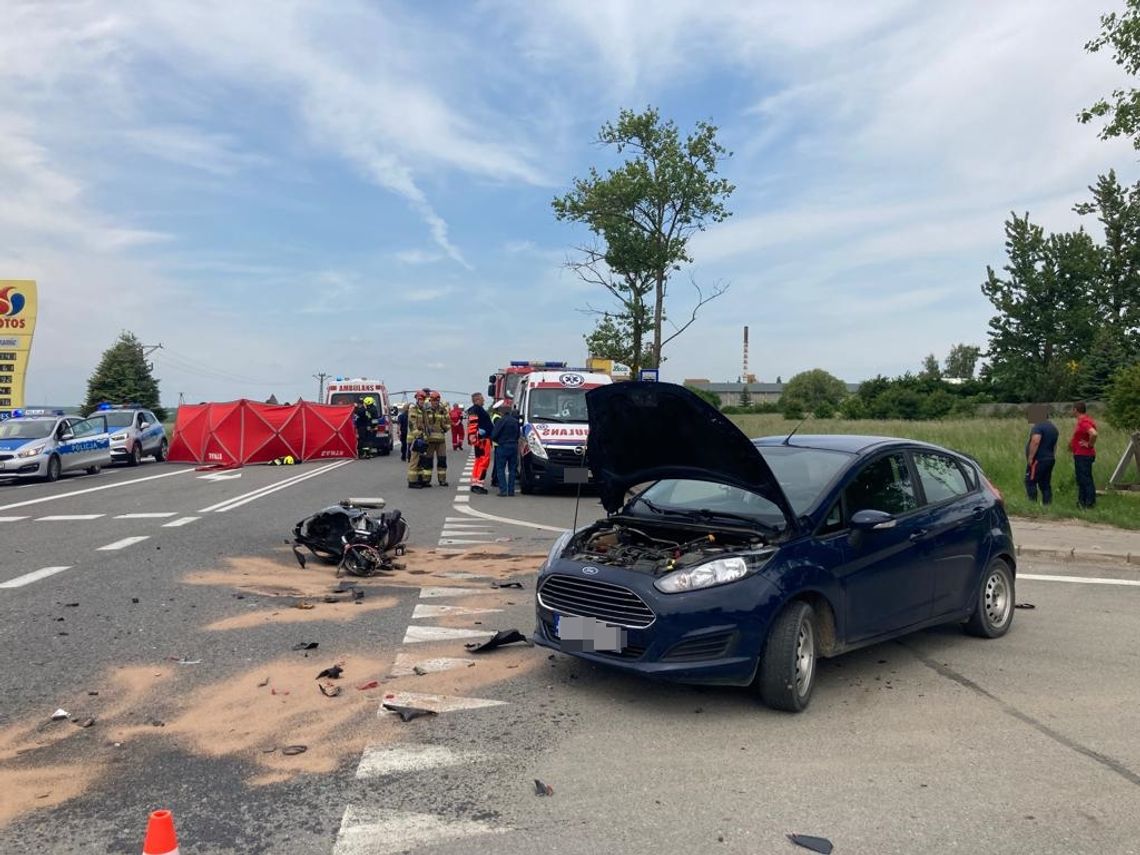  Dwie osoby ranne we wczorajszym wypadku w Gniewie. Motocyklista śmigłowcem zabrany do Gdańska