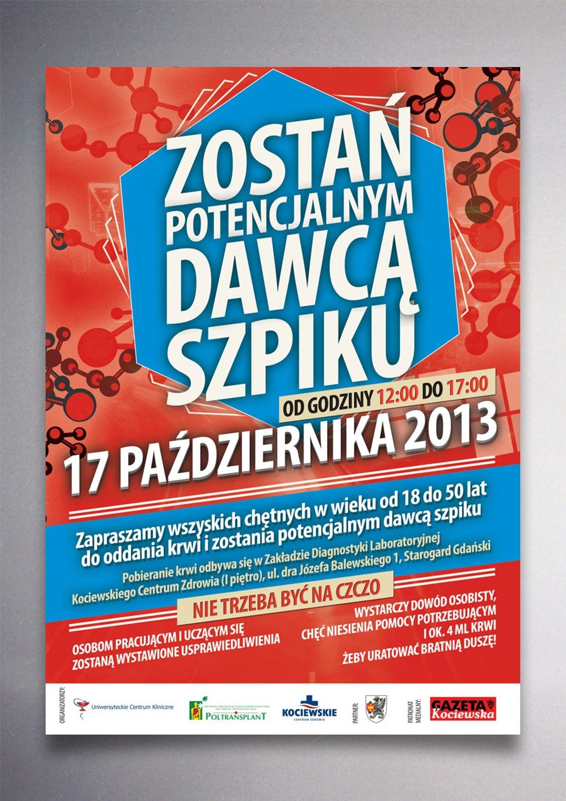 Dzisiaj w szpitalu Dzień Dawcy Szpiku. Podziel się życiem! Dzisiaj w szpitalu Dzień Dawcy Szpiku. Podziel się życiem!