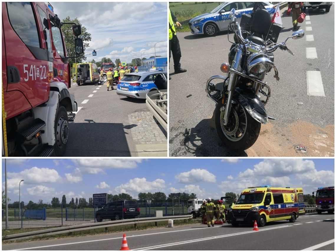 Fatalne zderzenie motocyklisty z samochodem ciężarowym na krajowej „jedynce” 