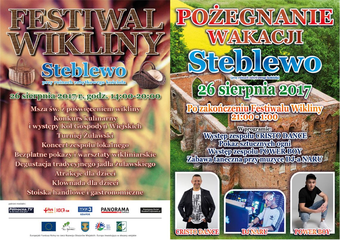 Festiwal Wikliny i Pożegnanie Wakacji w Steblewie