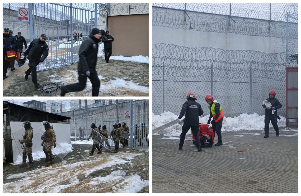 [FOTO] Pożar w areszcie i rozróby z udziałem agresywnych pseudokibiców - były to tylko ćwiczenia