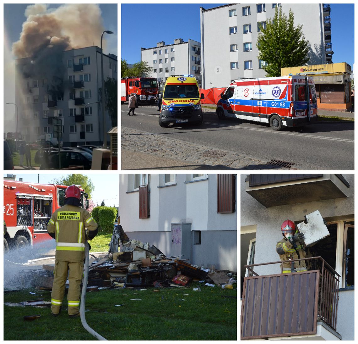 [FOTO, WIDEO] PILNE: Pożar w mieszkania w bloku na osiedlu Kopernika! Trwają działania straży pożarnej, są osoby ranne