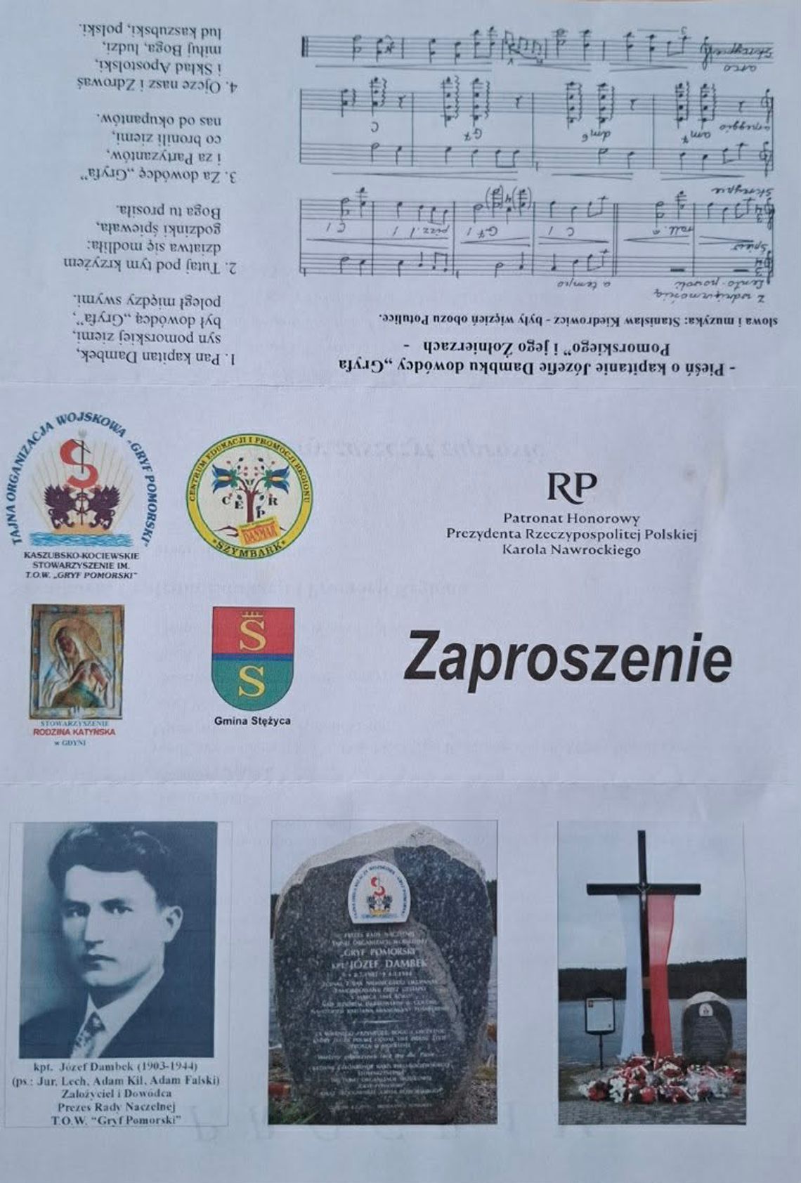 Gołubie i Szymbark uczczą 82. rocznicę śmierci kpt. Józefa Dambka