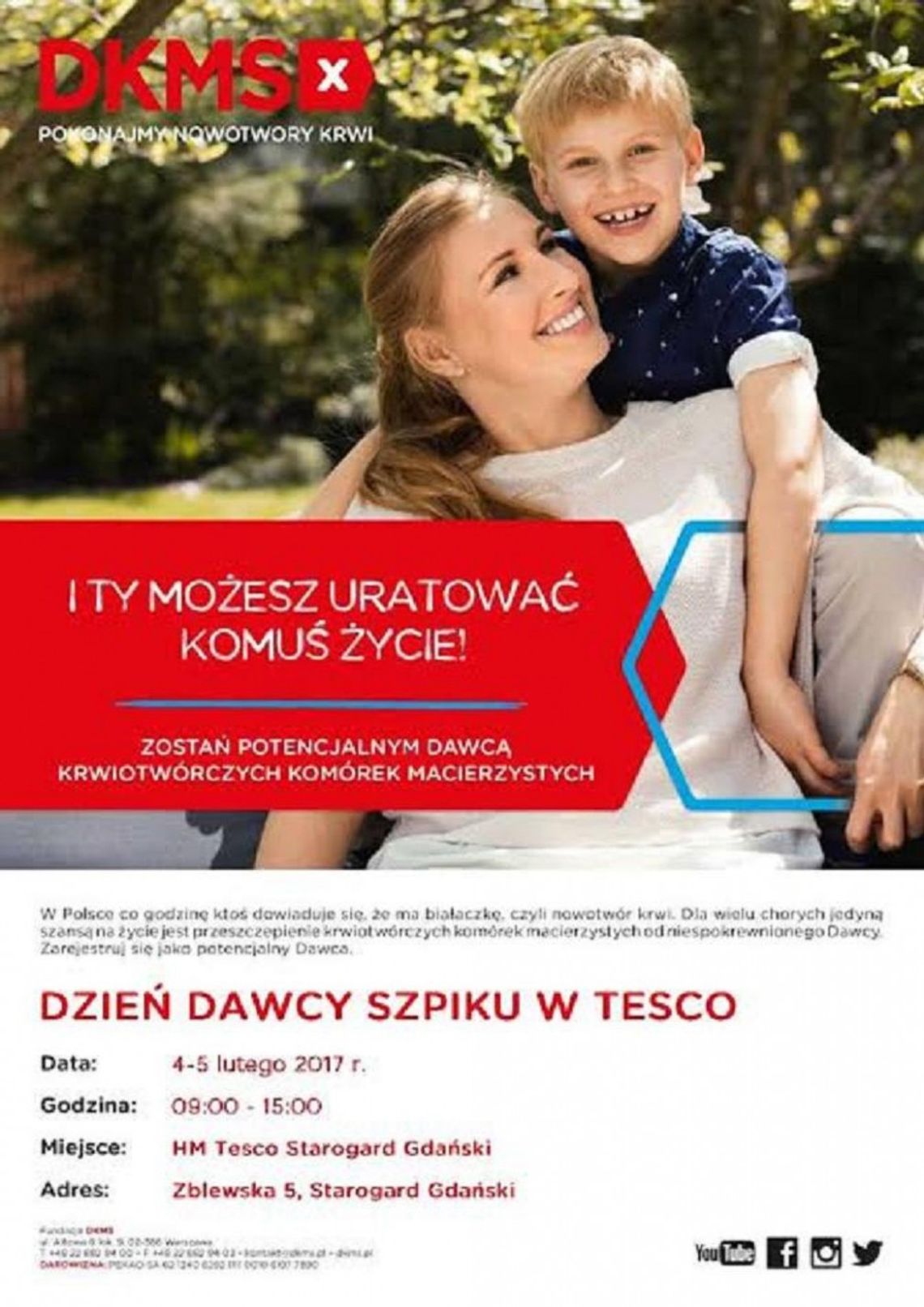 I Ty możesz uratować komuś życie. Dzień Dawcy Szpiku w Tesco I Ty możesz uratować komuś życie. Dzień Dawcy Szpiku w Tesco