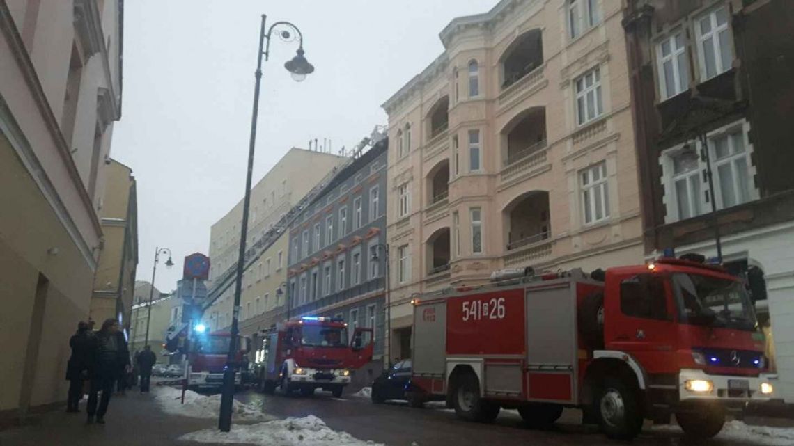 Interwencja straży oraz policji przy ul. Kościuszki w Tczewie