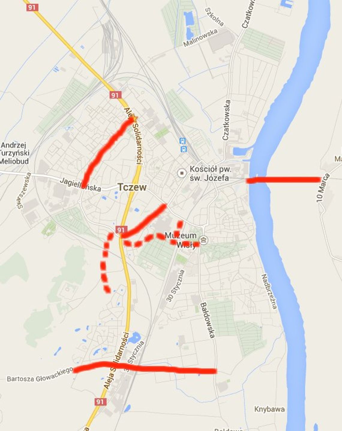 Jaki będzie Tczew za sto lat, czyli palcem po mapie...