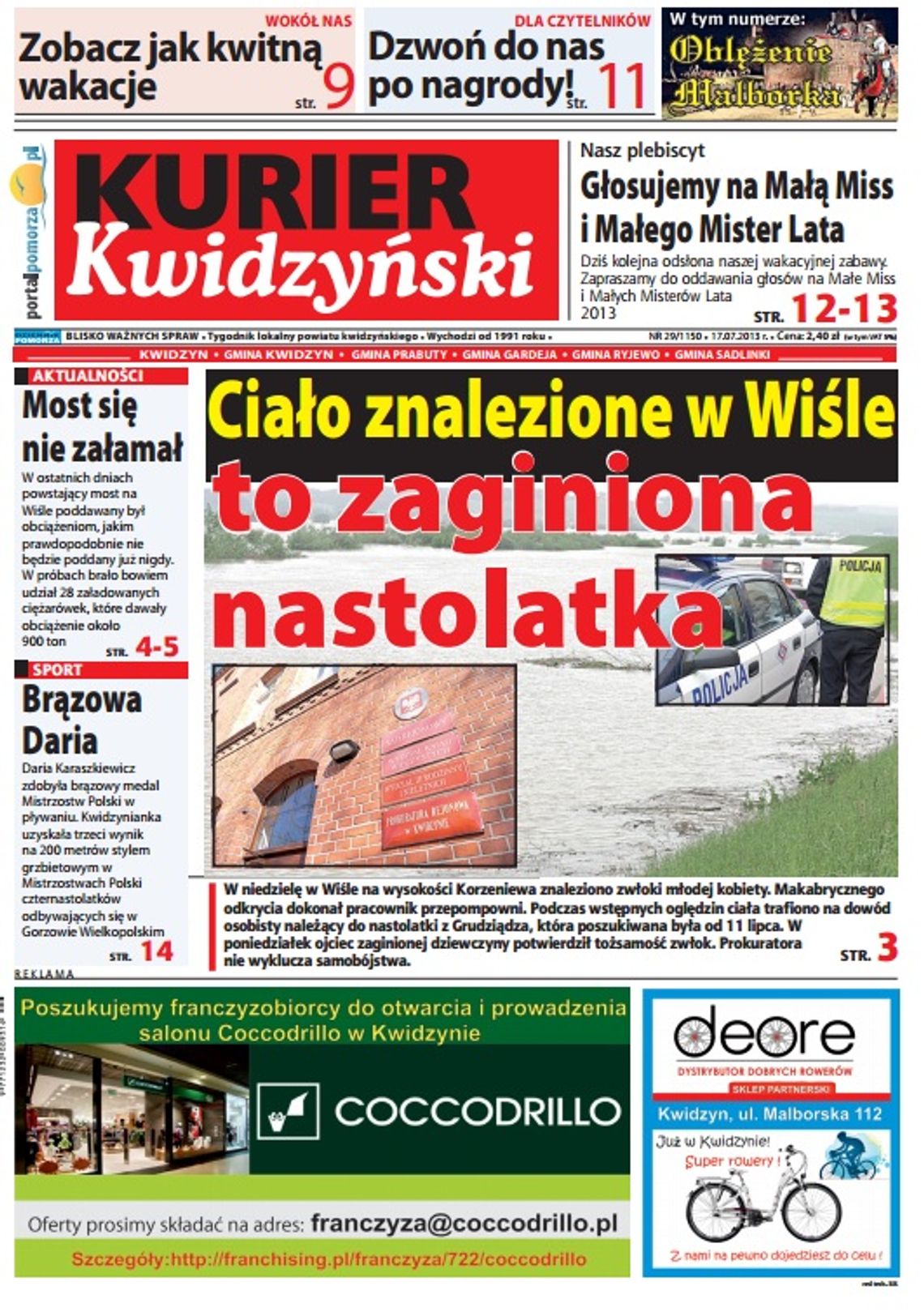 Już na Was czeka kolejny Kurier Kwidzyński Już na Was czeka kolejny Kurier Kwidzyński