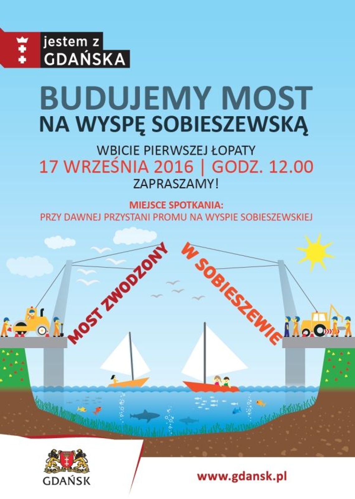 Już w sobotę wbicie pierwszej łopaty na nowym moście do Sobieszewa Już w sobotę wbicie pierwszej łopaty na nowym moście do Sobieszewa