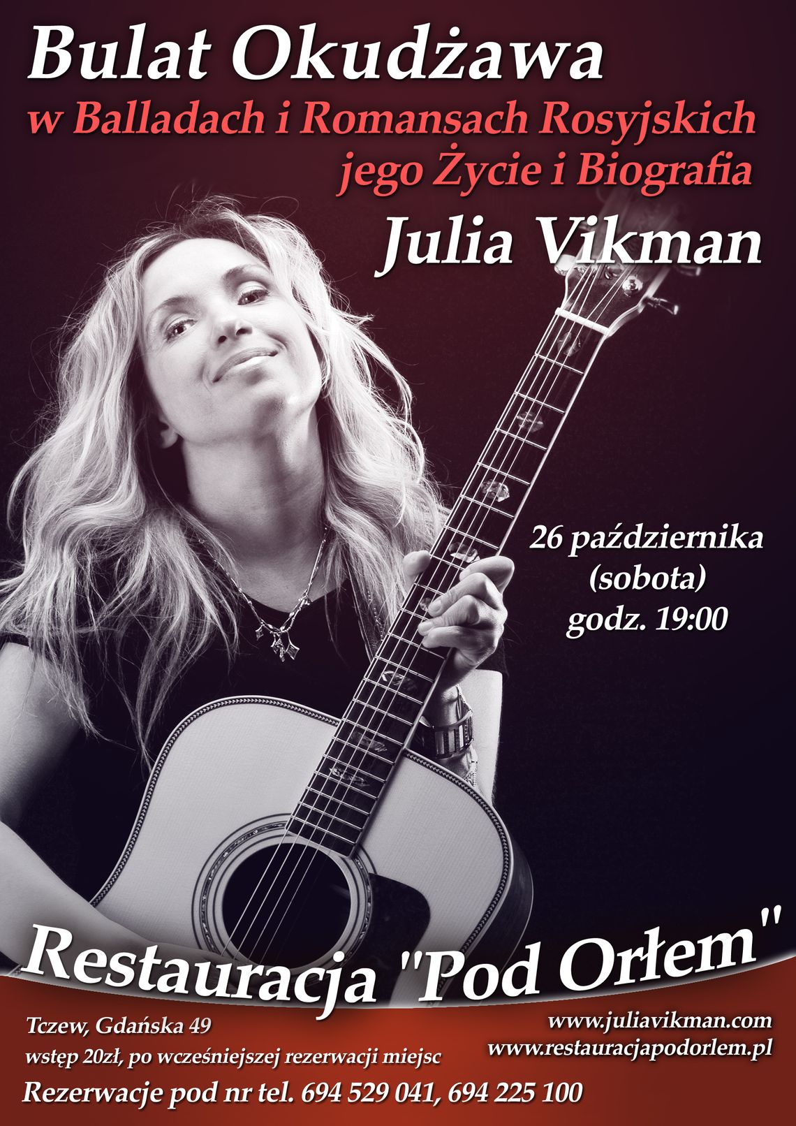 Koncert Julii Vikman „Bulat Okudżawa w Balladach i Romansach Rosyjskich, jego Życie i Biografia”