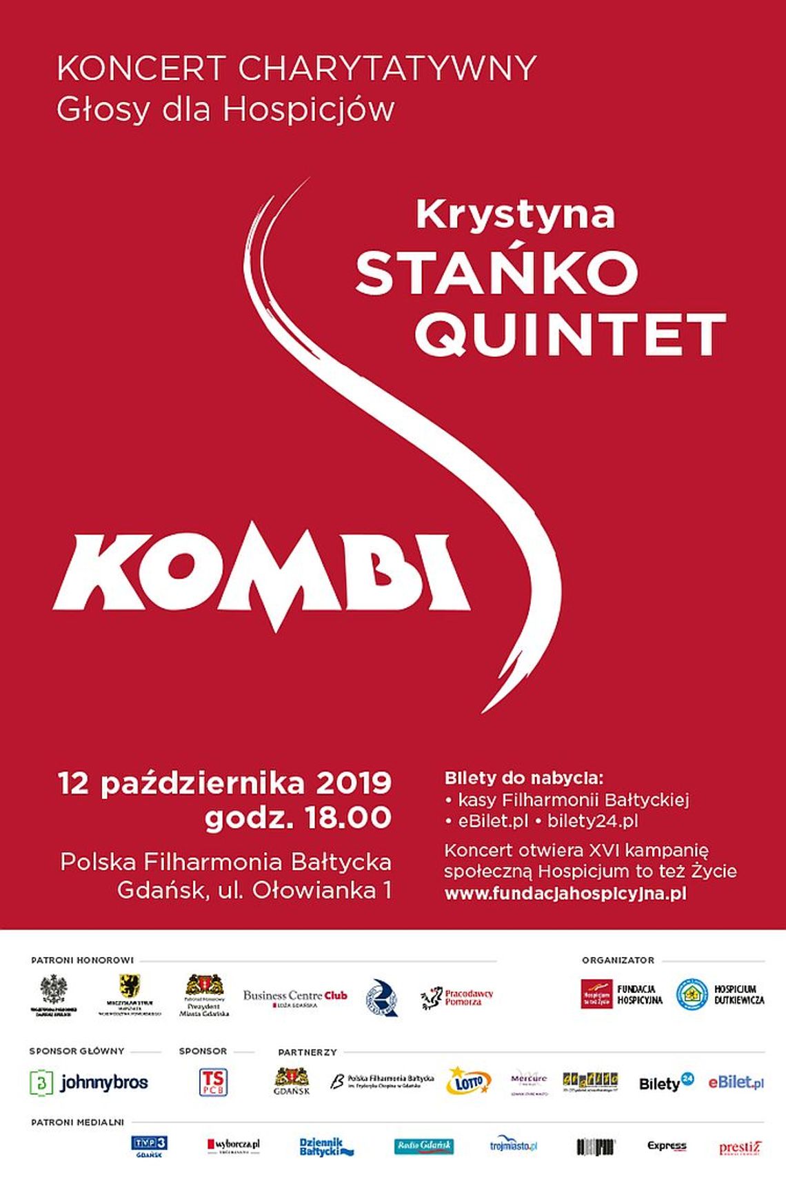 Koncert KOMBI i Krystyna Stańko Quintet w cyklu Głosy dla Hospicjów
