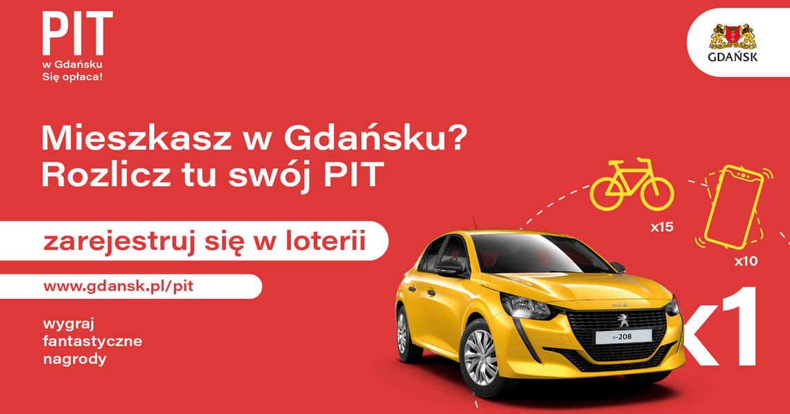 Kto wygra elektryczny samochód w gdańskiej loterii PIT. Losowanie nagród już dzisiaj