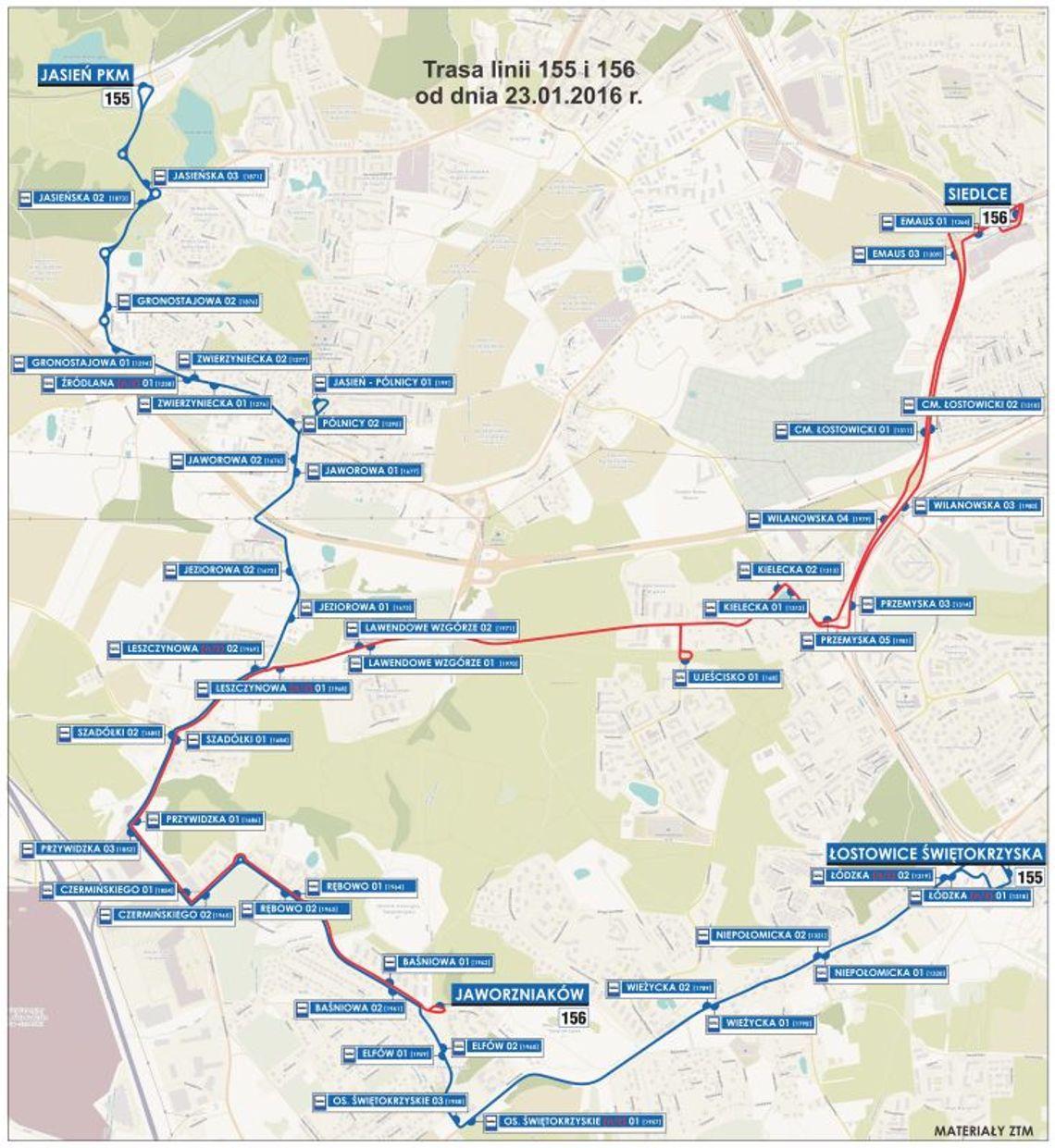 Linie 155 i 156 na wydłużonych trasach