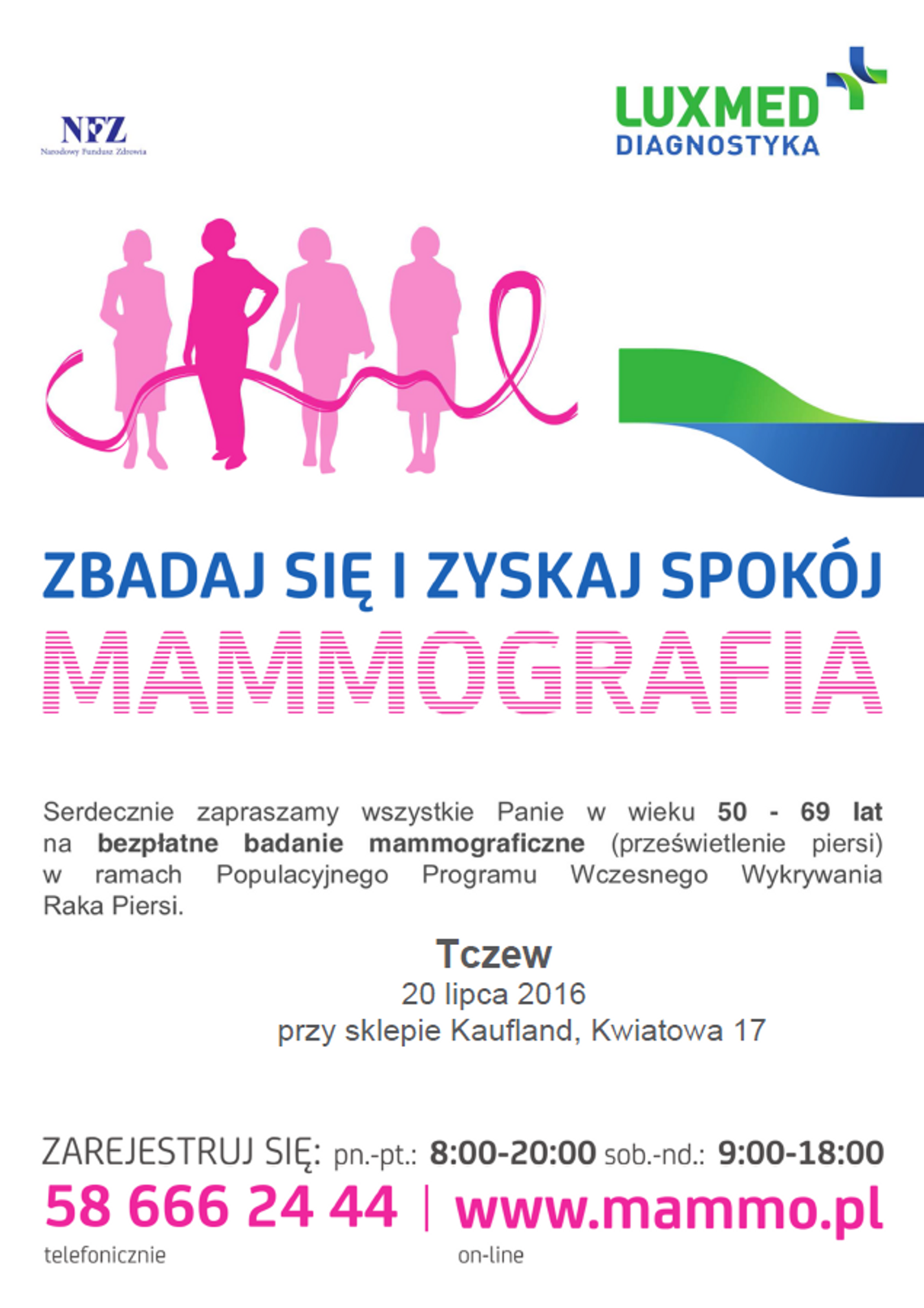 Mammobus w Tczewie! Pamiętaj latem o swoim zdrowiu i przyjdź na bezpłatne badanie Mammobus w Tczewie! Pamiętaj latem o swoim zdrowiu i przyjdź na bezpłatne badanie