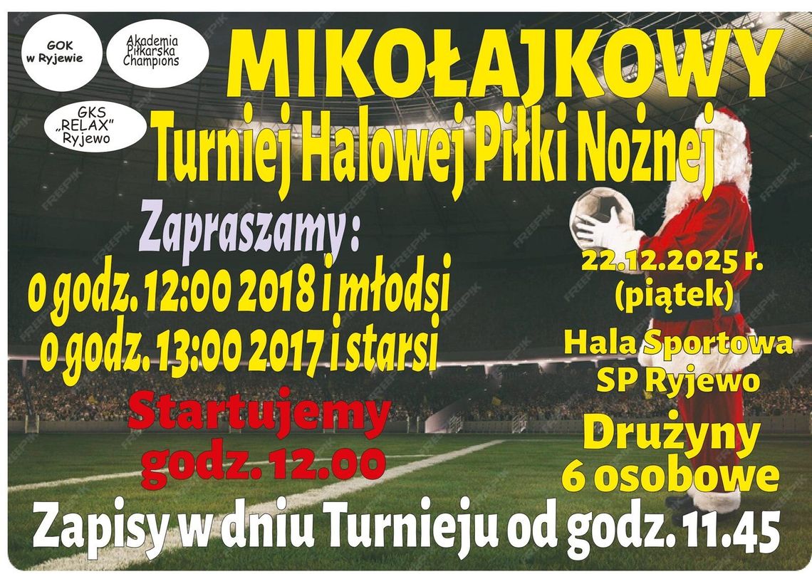 Mikołajkowy Turniej Halowej Piłki Nożnej w Ryjewie