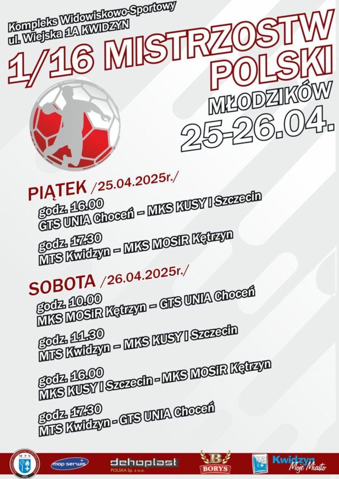 Mistrzostwa Polski Młodzików - 25–26 kwietnia 2025 - w Kwidzynie Mistrzostwa Polski Młodzików - 25–26 kwietnia 2025 - w Kwidzynie