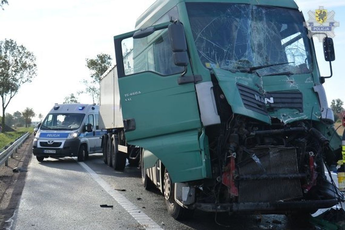 Na &quot;siódemce&quot; zderzyły się dwa samochody ciężarowe