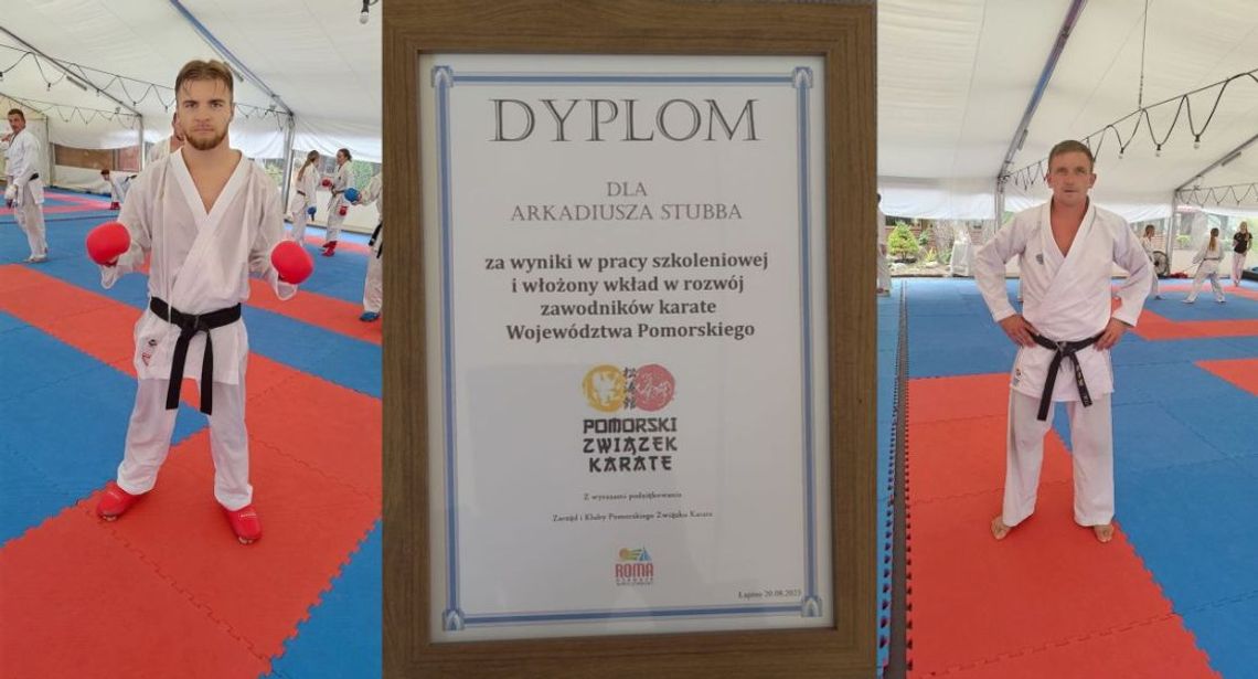 Nagroda specjalna dla trenera A. Stubby i Miłosza Sabieckiego  Pomorski Związek Karate docenił ich osiągnięcia