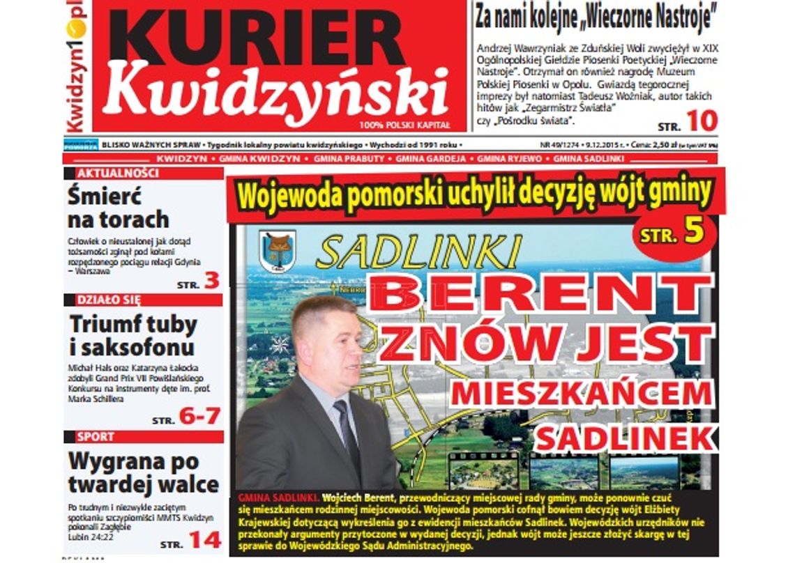 Najnowszy Kurier Kwidzyński już w kioskach! Najnowszy Kurier Kwidzyński już w kioskach!