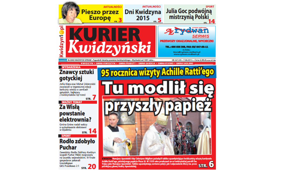 Najnowszy Kurier Kwidzyński już w kioskach! Najnowszy Kurier Kwidzyński już w kioskach!