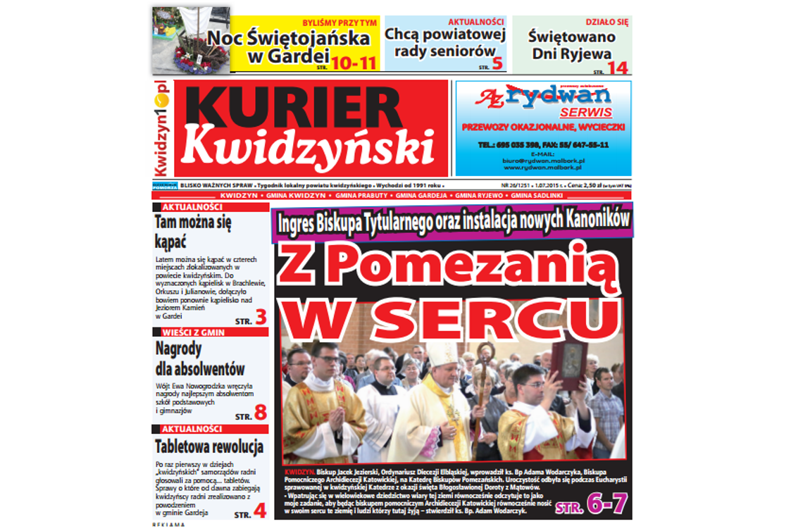 Najnowszy Kurier Kwidzyński już w kioskach! Najnowszy Kurier Kwidzyński już w kioskach!