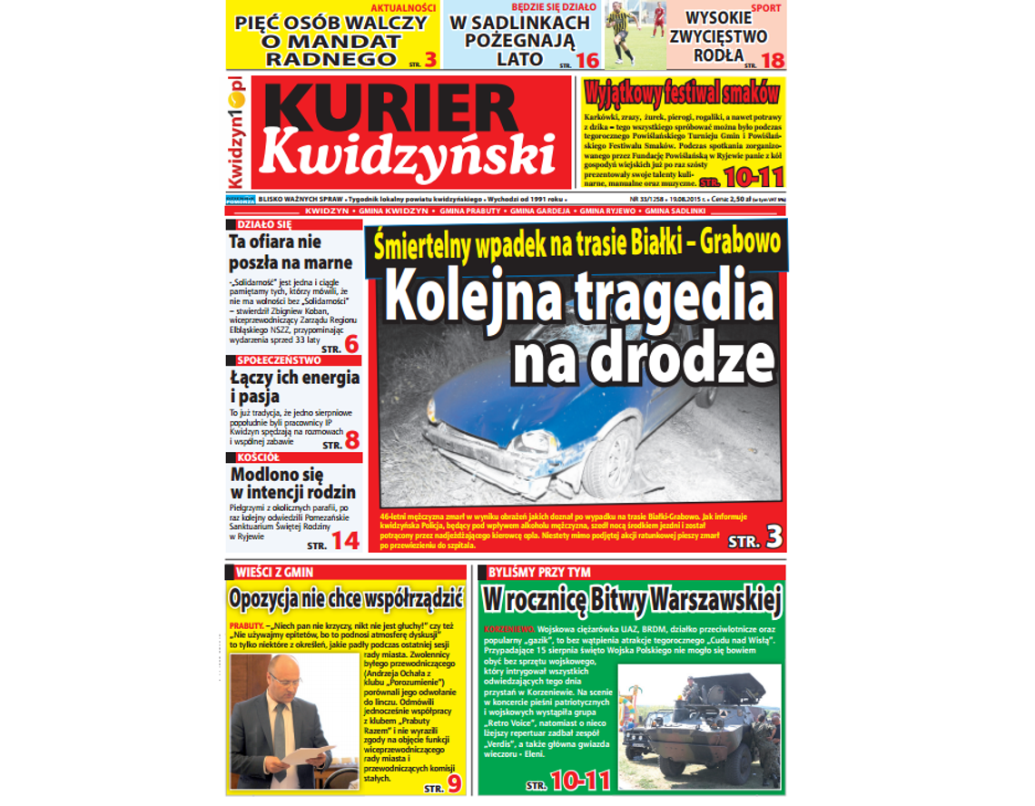 Najnowszy Kurier Kwidzyński już w kioskach! Najnowszy Kurier Kwidzyński już w kioskach!