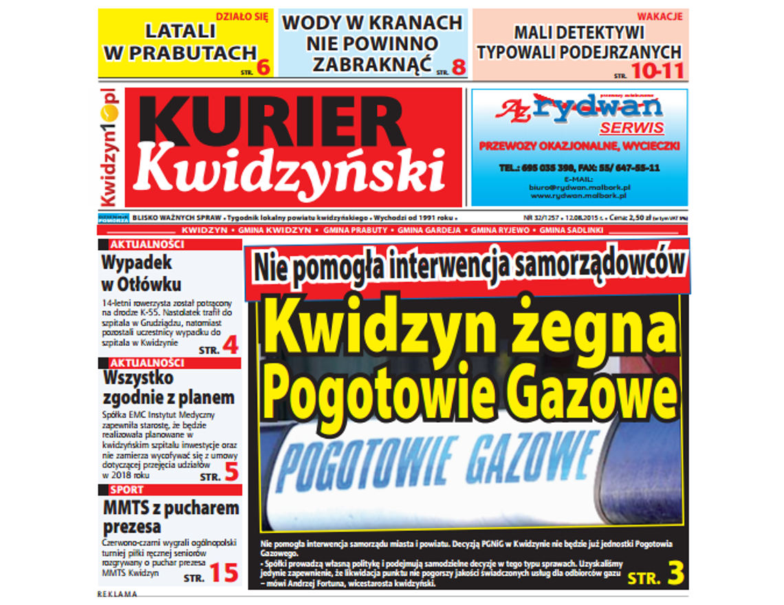 Najnowszy Kurier Kwidzyński już w kioskach! Najnowszy Kurier Kwidzyński już w kioskach!