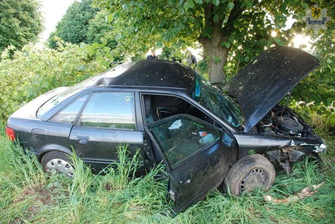Nocą w drzewo, nieprzytomny kierowca w szpitalu Nocą w drzewo, nieprzytomny kierowca w szpitalu
