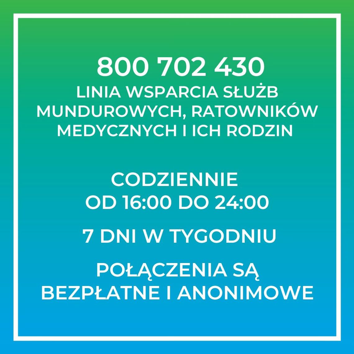 Nowa linia wsparcia dla służb mundurowych, ratowników medycznych i ich rodzin Nowa linia wsparcia dla służb mundurowych, ratowników medycznych i ich rodzin
