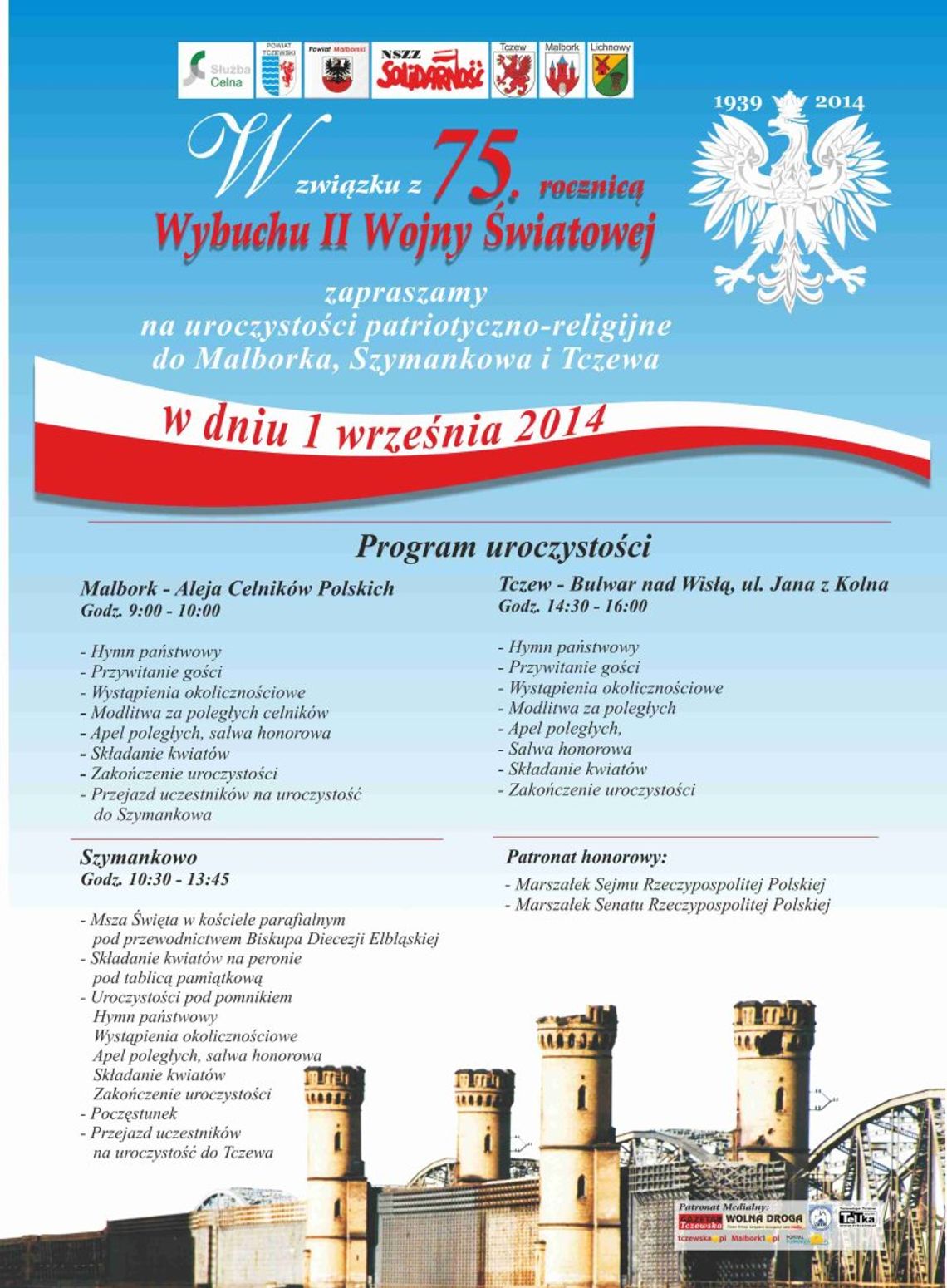 Obchody 75-rocznicy wybuchu II wojny światowej Obchody 75-rocznicy wybuchu II wojny światowej