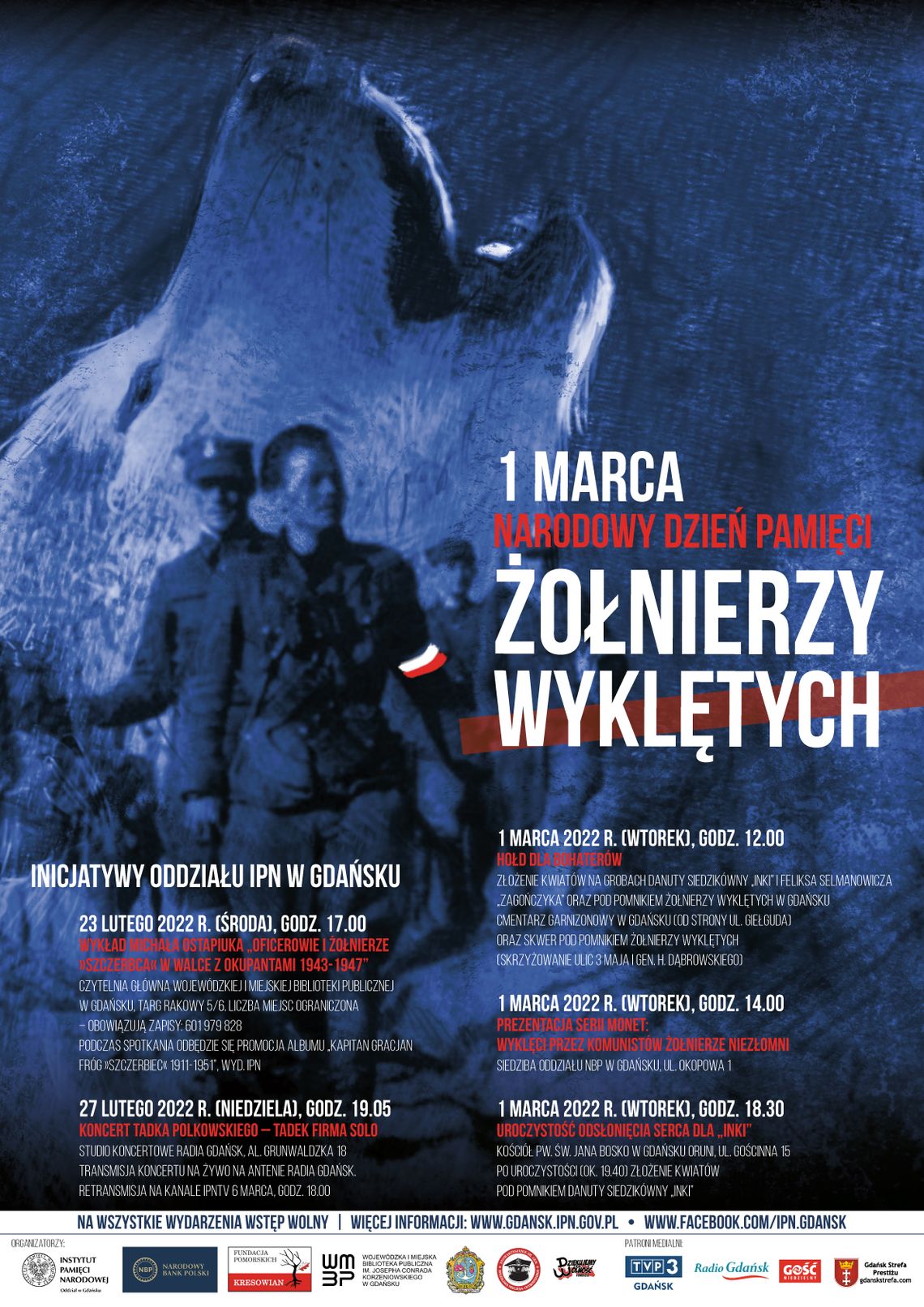 Obchody IPN Oddział w Gdańsku Narodowego Dnia Pamięci „Żołnierzy Wyklętych” – 23 lutego – 1 marca 2022