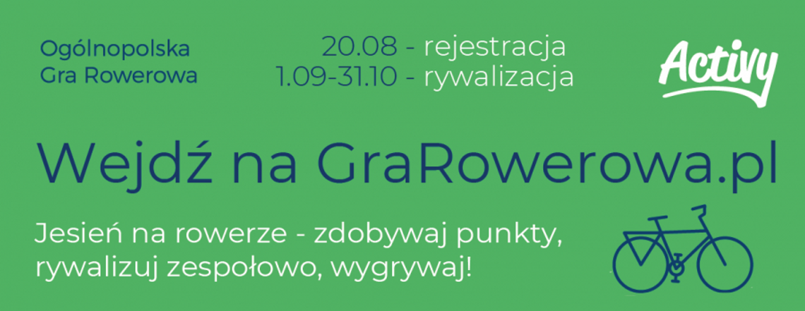 Od 1 września startuje Ogólnopolska Gra Rowerowa