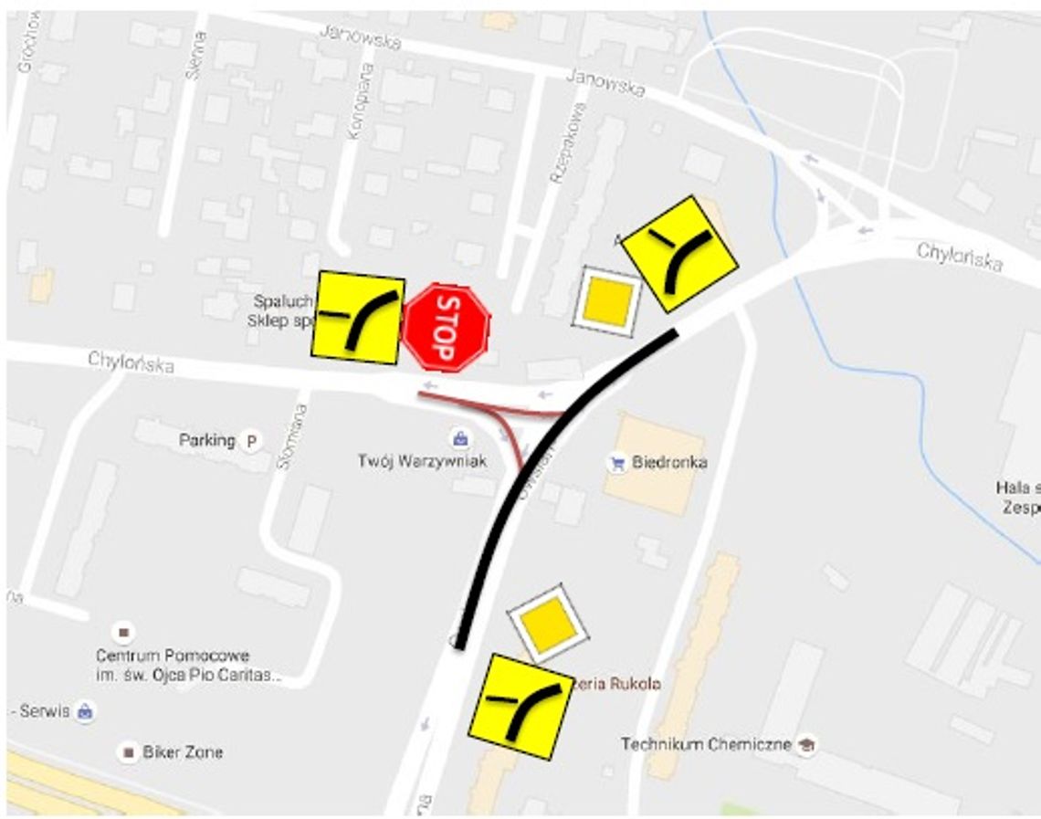 Od jutra zmiana pierwszeństwa przejazdu na skrzyżowaniu ul. Chylońskiej z ul. Owsianą Od jutra zmiana pierwszeństwa przejazdu na skrzyżowaniu ul. Chylońskiej z ul. Owsianą