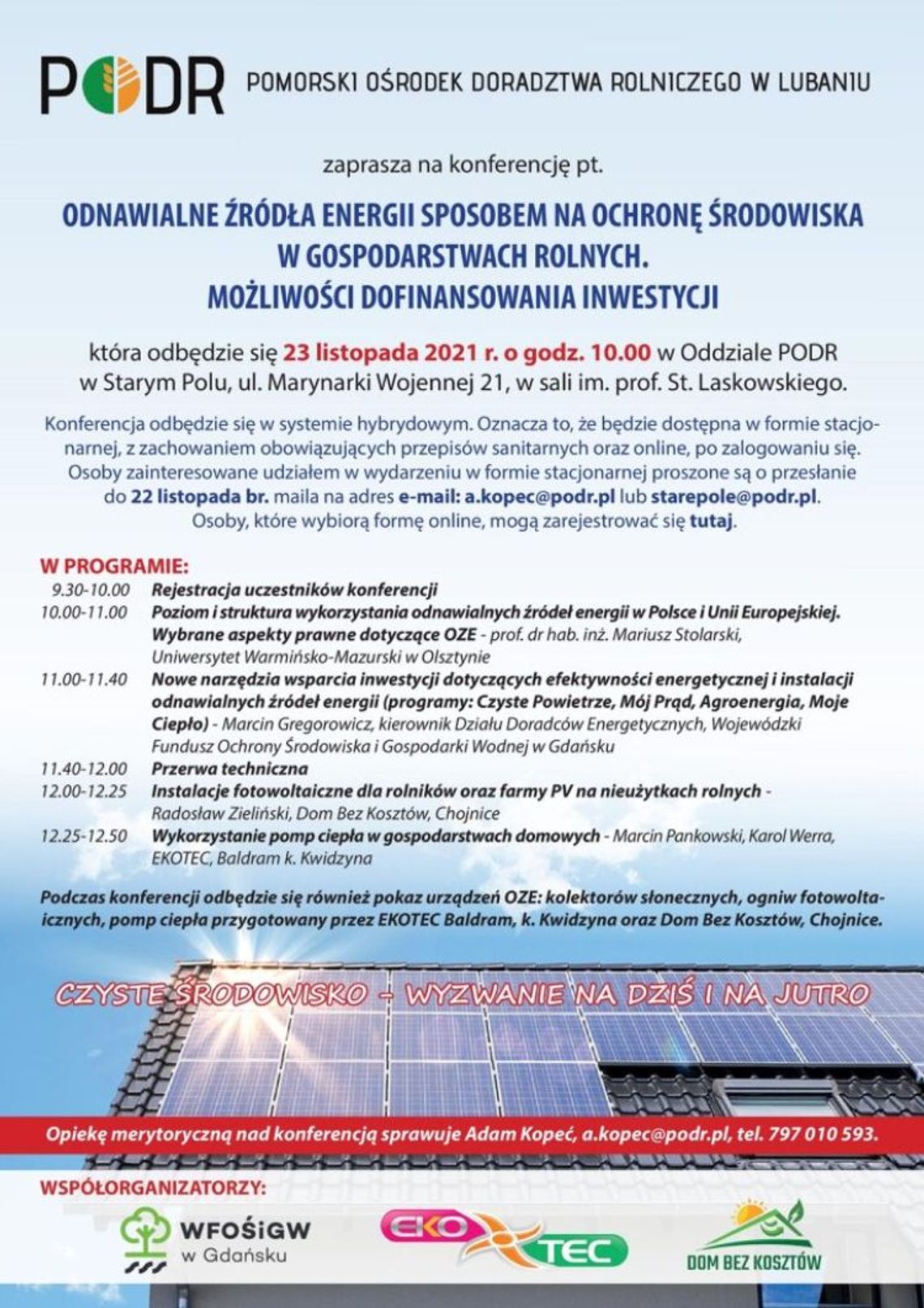 Odnawialne źródła energii - konferencja dla rolników