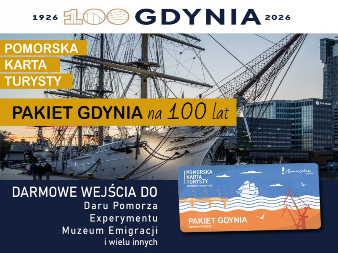 Pakiet Gdynia na 100 lat. Darmowe wejścia i zniżki na 100-lecie miasta