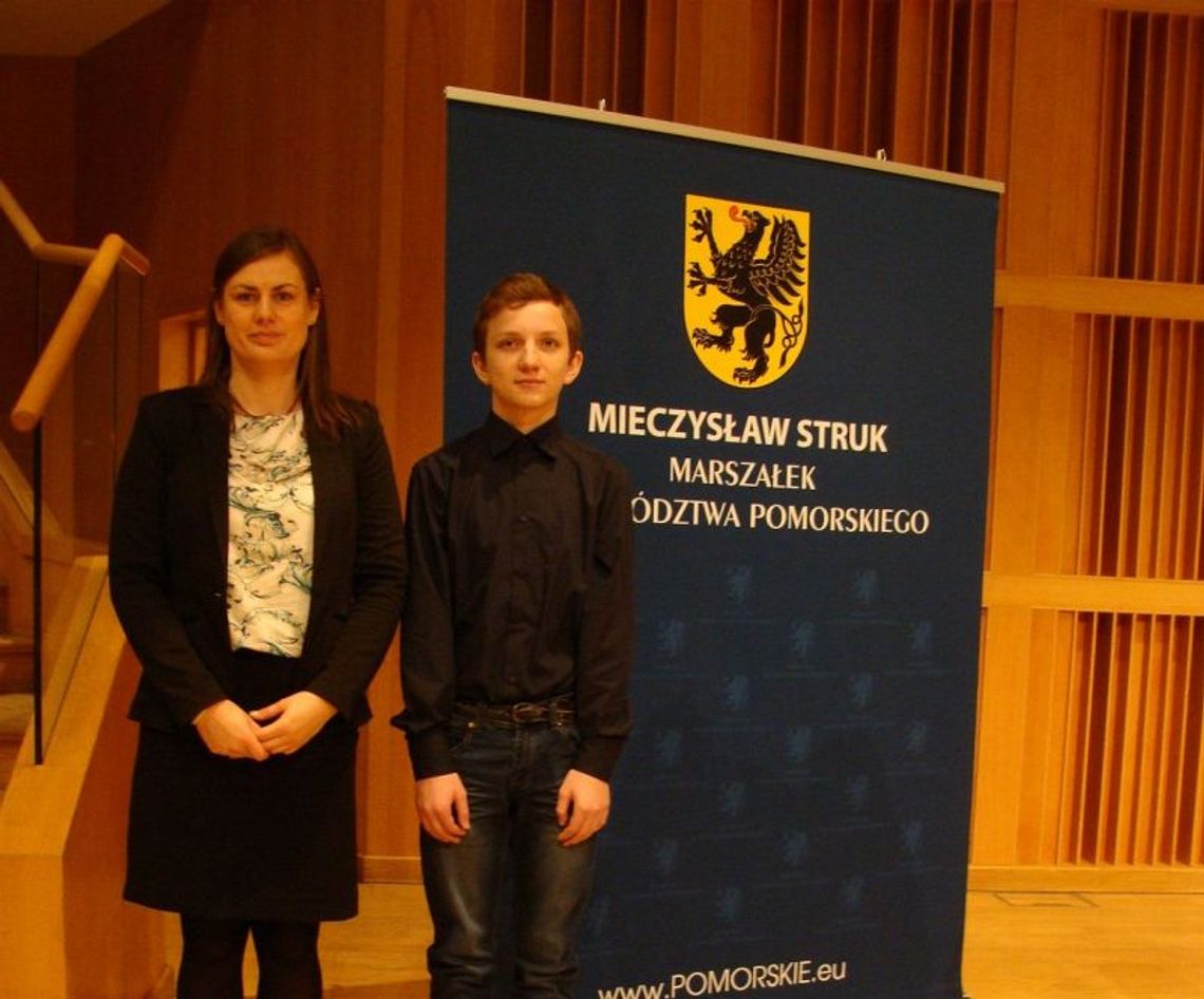 Paweł Okuński z gminy Potęgowo wśród najwybitniejszych pomorskich uczniów 