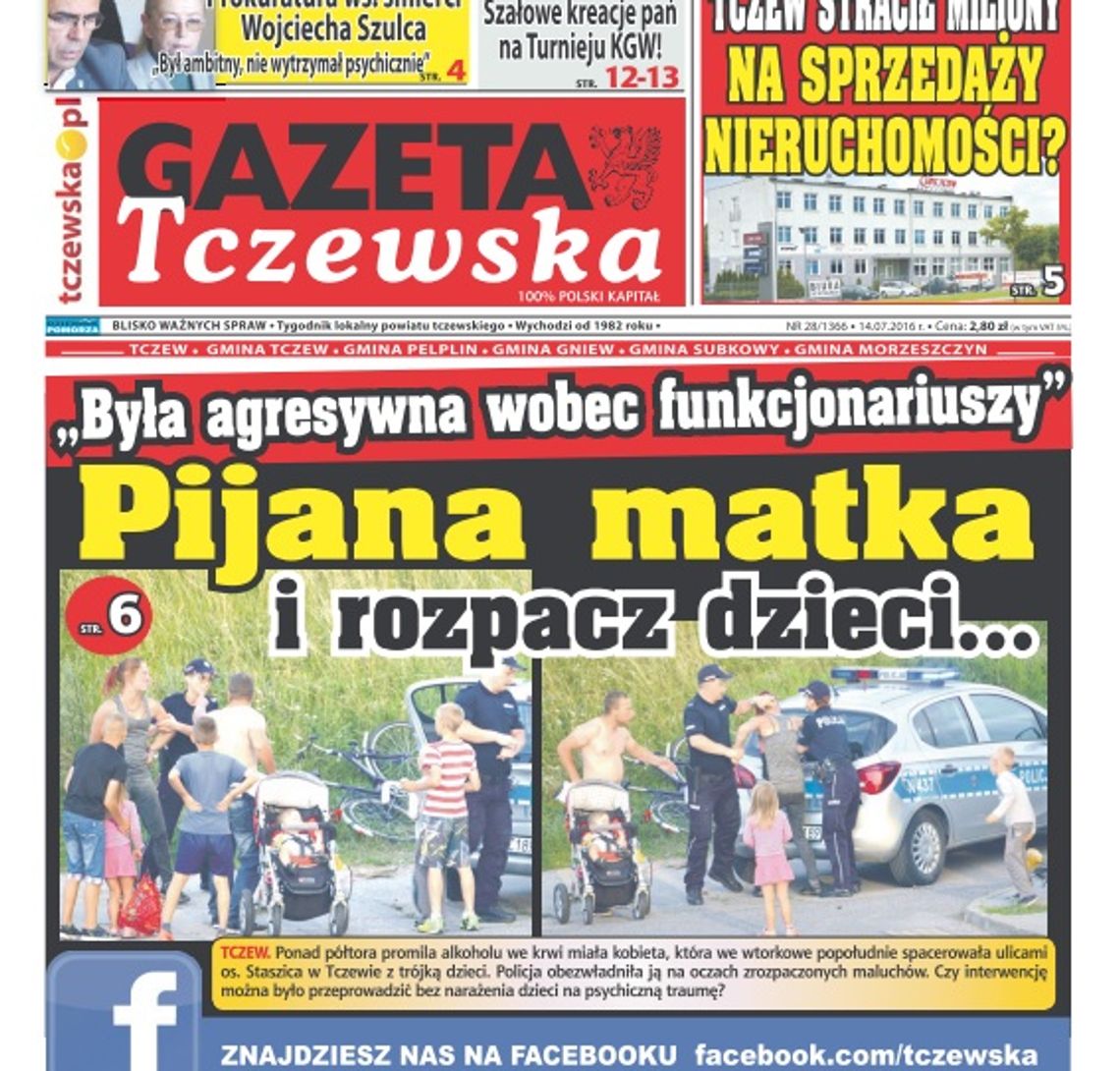 Pijana w sztok matka powalona "na glebę". Czytaj najnowszy numer GT
