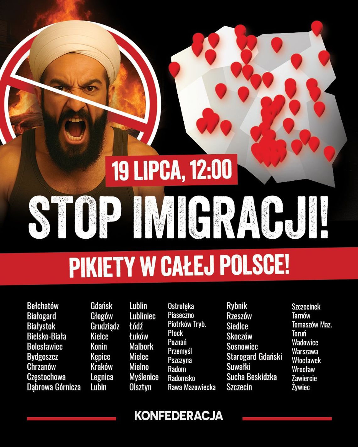 Pikieta ANTYIMIGRACYJNA w Starogardzie Gdańskim