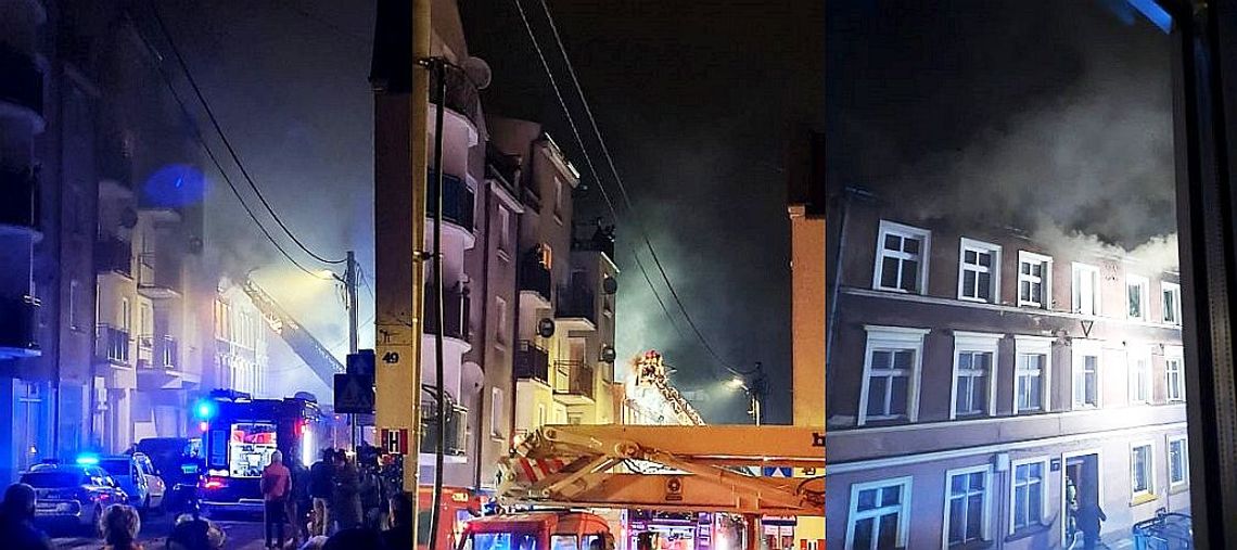 PILNE! Pożar kamienicy na Nowym Mieście w Tczewie. Ewakuacja mieszkańców!!