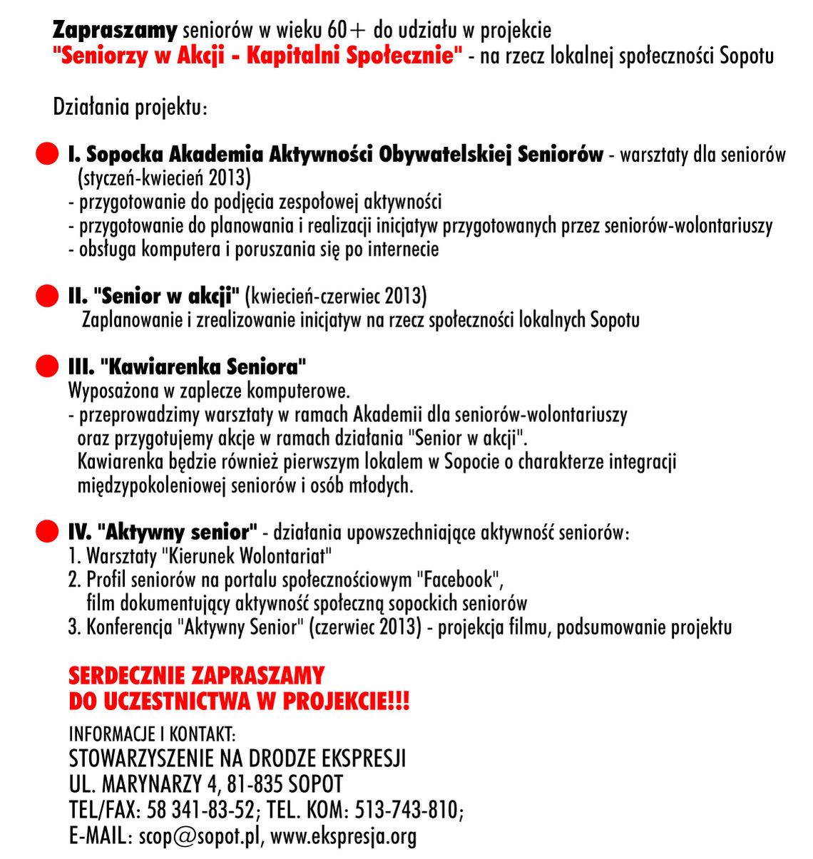 Pomysły dla seniorów - kapitalni społecznie