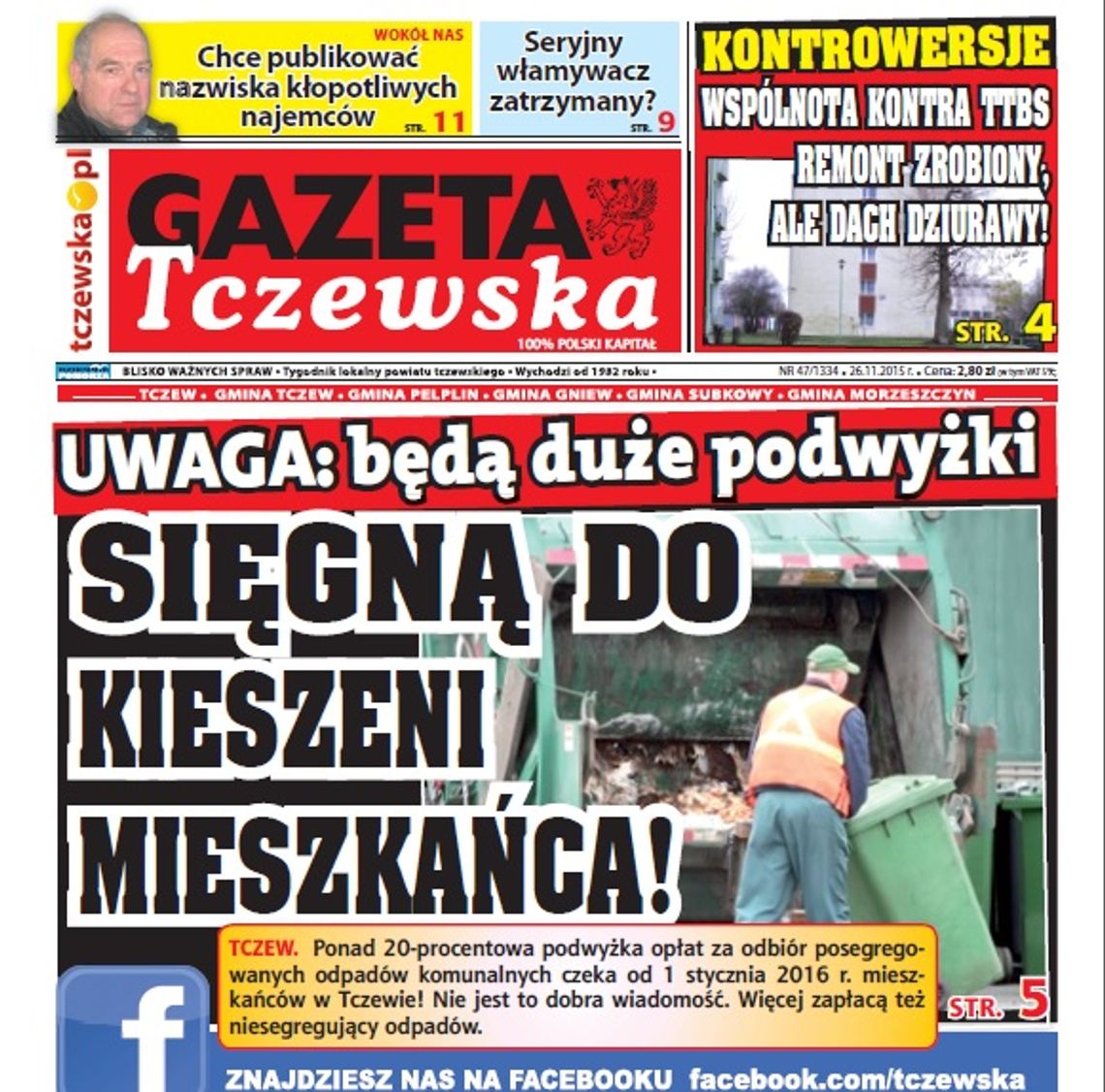 „Ponad 20 proc. podwyżka za śmieci!” Czytaj najnowszy numer GT