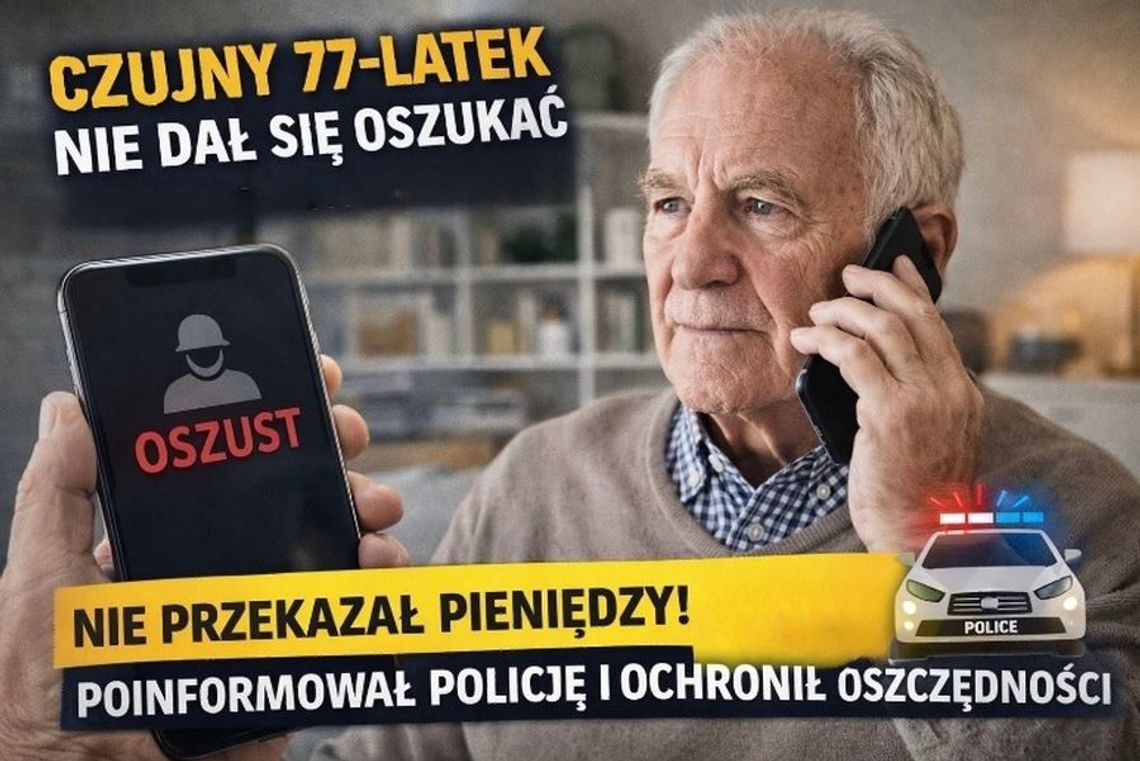 Presja i manipulacja nie zadziałały. Senior nie dał się oszustowi