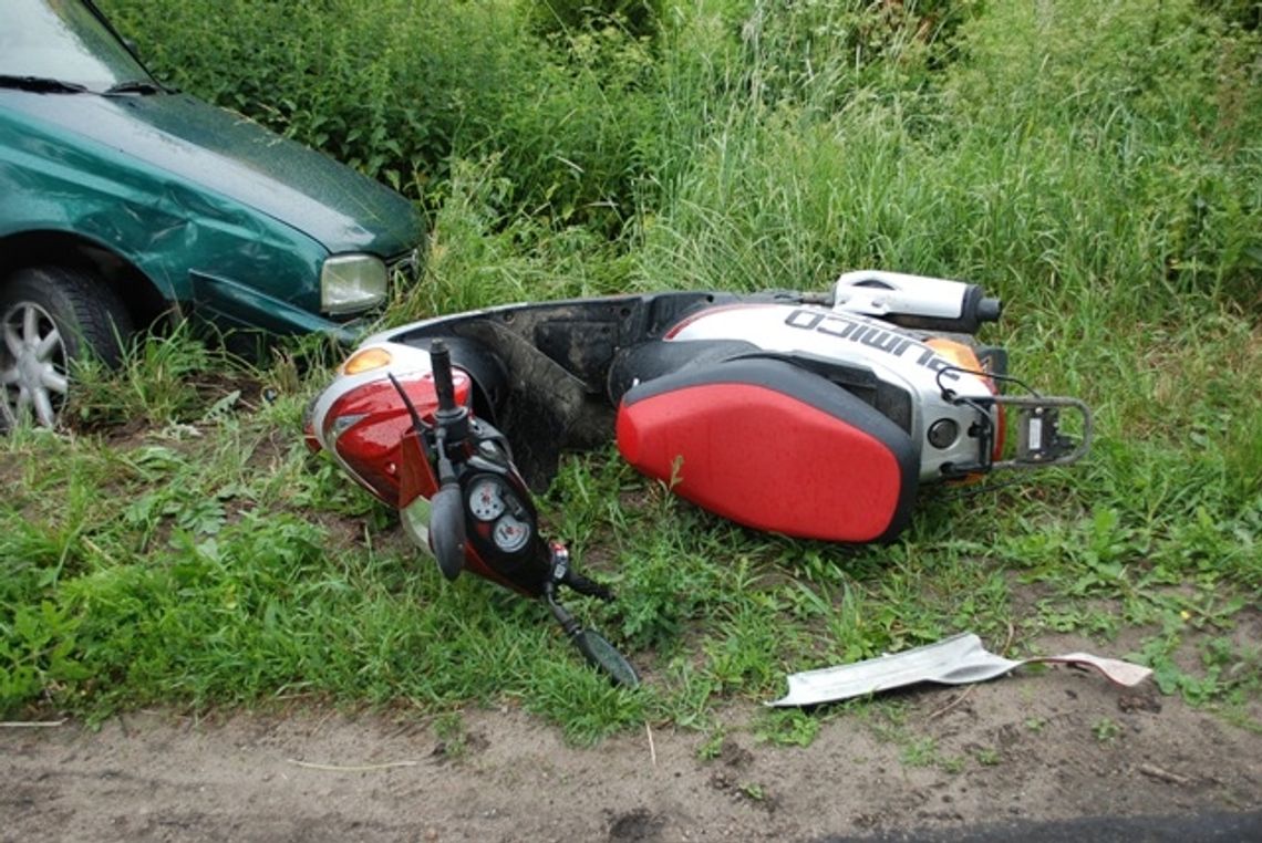 Rannni w wypadkach: motorowerzysta, rowerzysta i pasażer Rannni w wypadkach: motorowerzysta, rowerzysta i pasażer